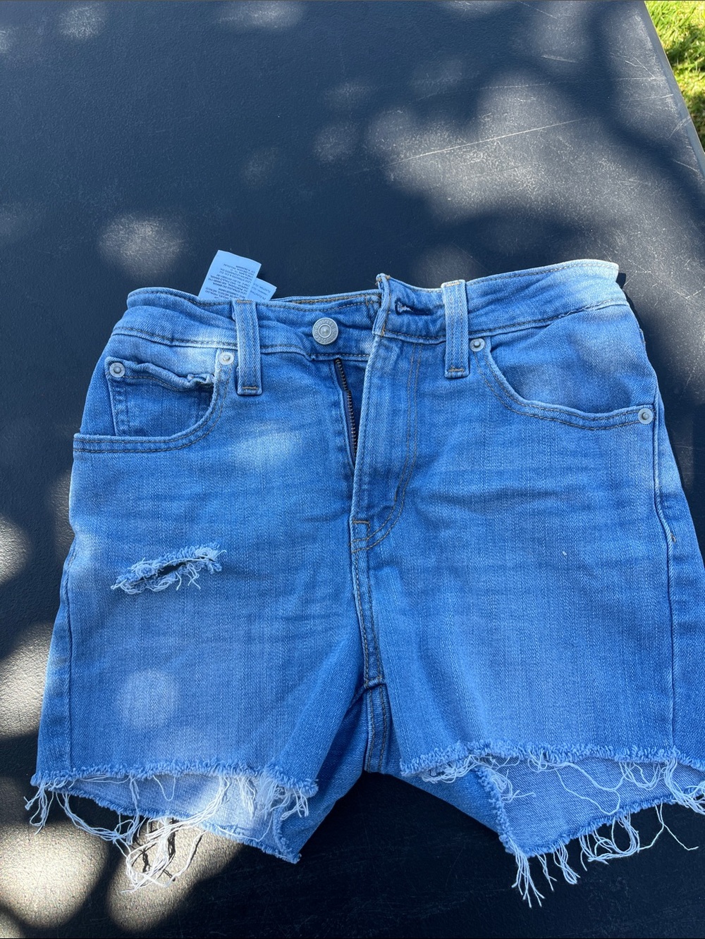Levi’s Women's Blue Distressed Denim Cutoff Shorts